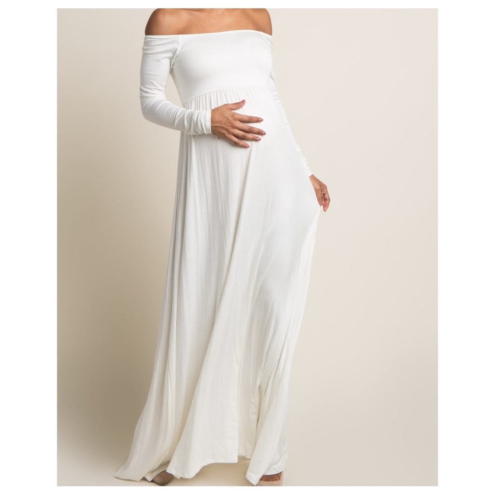 Pinkblush Off The Shoulder White Dress